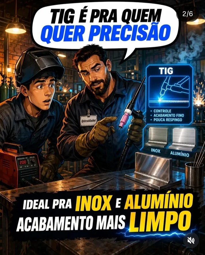 TIG: precisão, ideal para inox e alumínio